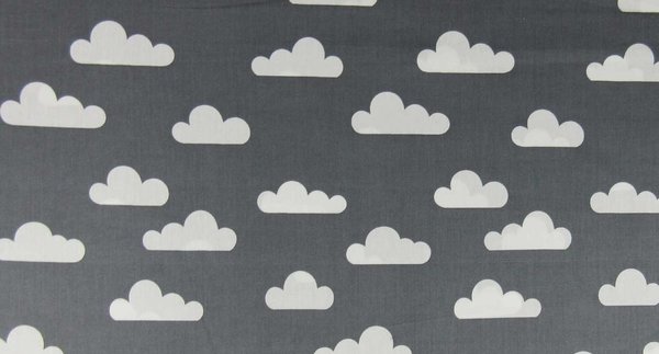 Baumwollstoff, Wolken grau, #BWM-017