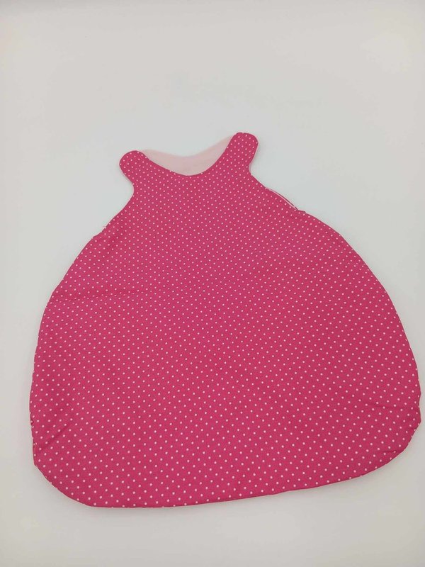 Puppenschlafsack, Puppen 43 cm, Punkte pink